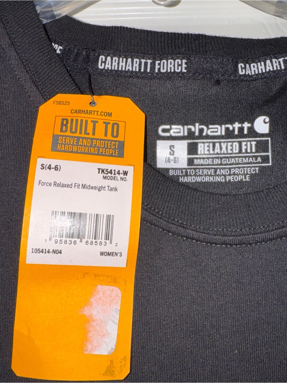 Carhartt Men’s Black Muscle Tee Tank Top - Picture 2 of 6